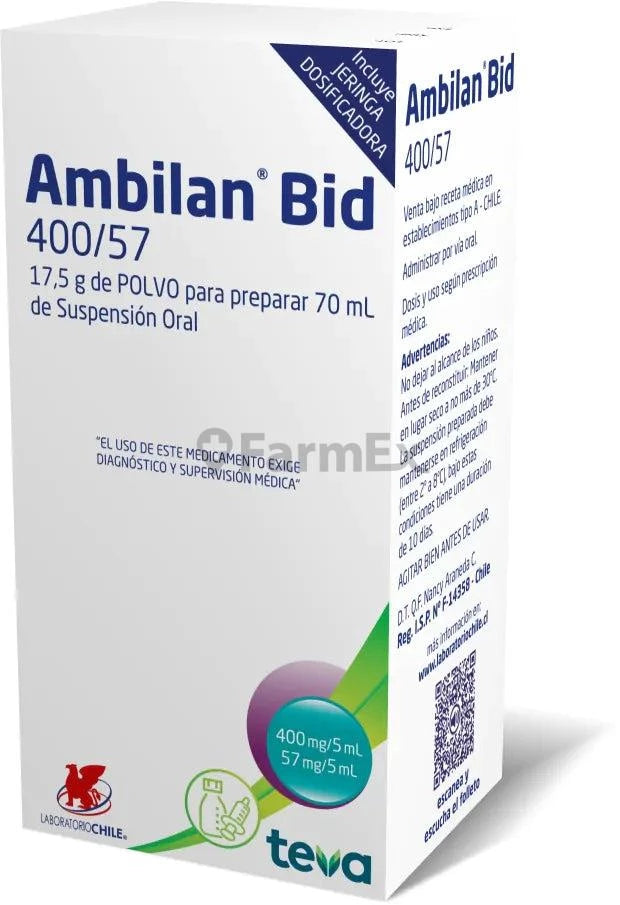 Ambilan Bid Suspensión Oral 400 mg / 57 mg x 70 mL CHILE